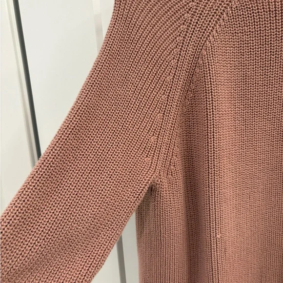 Jenni Kayne Dusty Rose Fisherman Knit Cotton Crew Neck Sweater Tag Size Large - Picture 11 of 14